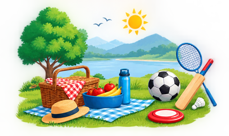 Summer picnic with sports